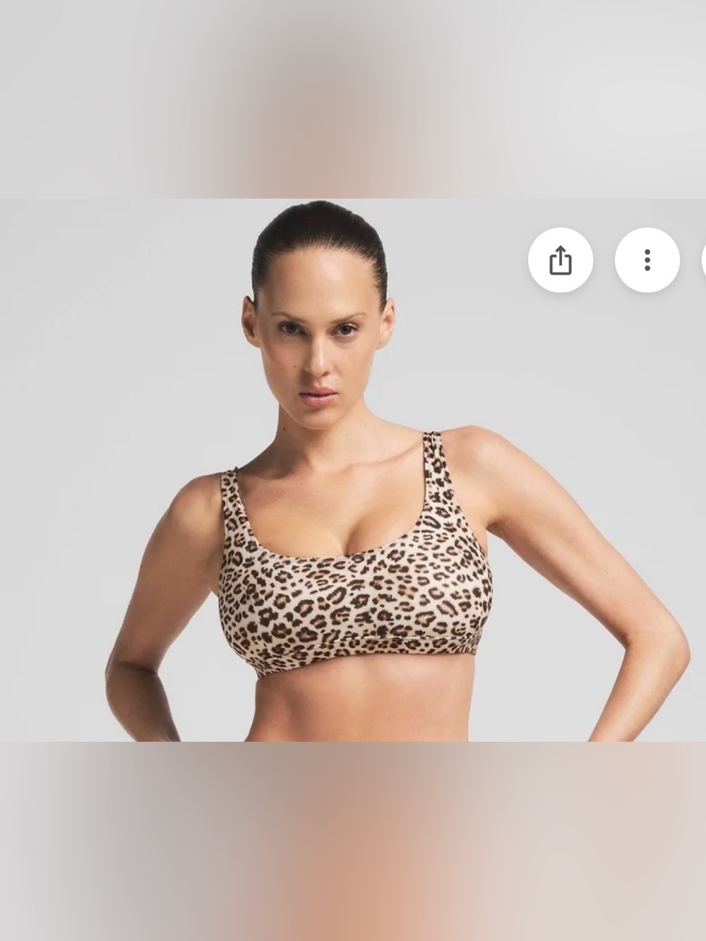 SKIMS SIGNATURE SWIM TANK BIKINI TOP TP-TNK-8469W CHAMPAGNE LEOPARD PRINT 4X